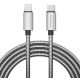 PD Metal USB-C Cable for Samsung Galaxy J7 (2018) Refine  - Fast Charger Type-C to iPhone 3ft - ACD34