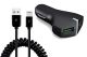 Car Charger for Apple iPhone 14  - Coiled Cable 2-Port USB 36W Fast - ACE39