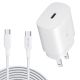 25W Fast Home Charger for Apple iPhone 7 Plus  - Quick 6ft USB-C Cable PD Type-C - ACA79