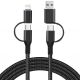 4-in-1 USB-C Cable for Samsung Galaxy A06  - [Type-C, iPhone, USB-A] Power Cord Fast Charger - ACJ52