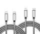 3ft and 6ft Metal PD USB-C Cables for Apple iPhone 13 Pro  - Type-C to iPhone Wire Long Power Cords Fast Charge - ACY55