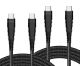 6ft and 10ft Long PD USB-C Cables for LG V40 ThinQ  - Power Wire TYPE-C to TYPE-C Cord Fast Charge - ACY68