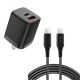 38W PD Home Charger for Samsung Galaxy A9  - USB-C 6ft Long Cable Fast Type-C - ACG88