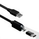2-in-1 6ft Long USB Cable for Samsung Galaxy A9  - Fast Charging Type-C Adapter Micro-USB and USB-C - ACH07