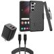 Belt Clip Case and Fast Home Charger Combo for Apple iPhone X  - 6ft Long USB-C Cable PD Type-C Power Adapter Swivel Holster - ACZ48
