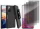 Belt Clip Case and 3 Pack Privacy Screen Protector - Anti-Spy   Tempered Glass   Swivel Holster - ACA83+3T50