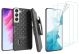 Belt Clip Case and 3 Pack Screen Protector for Samsung Galaxy S22 Plus  - Kickstand Cover TPU Film Swivel Holster - ACZ54+3Z35