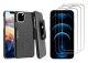 Belt Clip Case and 3 Pack Screen Protector for Samsung Galaxy S23 Plus  - Kickstand Cover Tempered Glass Swivel Holster - ACD13+3G12