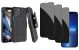 Belt Clip Case and 3 Pack Privacy Screen Protector for Apple iPhone 13 Pro  - Kickstand Cover Tempered Glass Swivel Holster - ACA12+3Z27