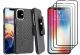 Belt Clip Case and 3 Pack Screen Protector for Apple iPhone 11  - Kickstand Cover Tempered Glass Swivel Holster - ACJ44+3R48