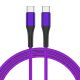 Purple 3ft PD Cable for Google Pixel 3  - Power Fast Charger Cord Type-C to USB-C - ACM32