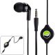 Retractable Mono Earphone for Amazon Fire HD 8 Plus (2020 Release)  - Headset 3.5mm w Mic Headphone - ACF75