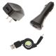 Car Home Charger for Apple iPhone 14  - MicroUSB Retractable USB Cable - ACB84