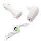Car Home Charger for Samsung Galaxy A20  - MicroUSB Retractable USB Cable - ACB32